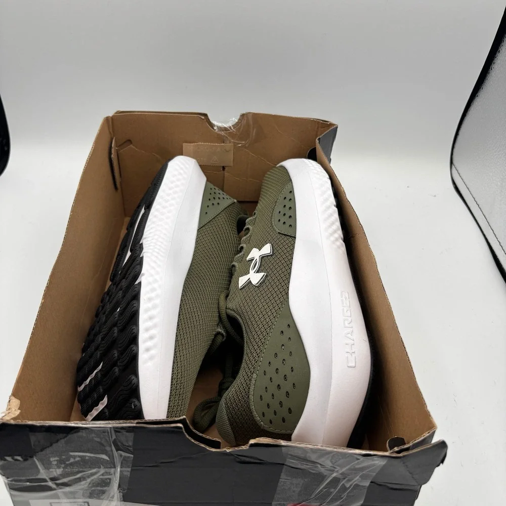 Under Armour UA Charged Surge 4 Shoes Mens 10.5 Green White 3027000-301